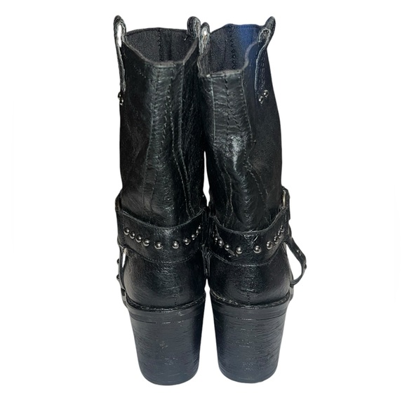 Nine West Vicegd Leather Moto Heeled Harness Boots - Size 7M - Picture 6 of 11